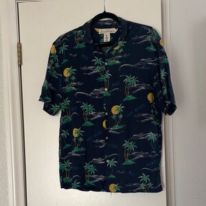 Lanel of Graded Goods Navy Tropical Print Men's Shirt